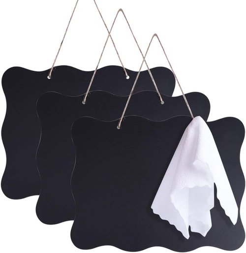 AUSTOR Chalkboard Sign - 8x10 Inch Double-Sided Erasable Message Board with Hanging String & Cloth