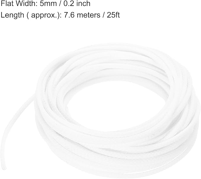 uxcell PET Expandable Sleeving 25ft 1/8" White Cable Management Sleeve Cord Organizer for Wrap Protect Cable