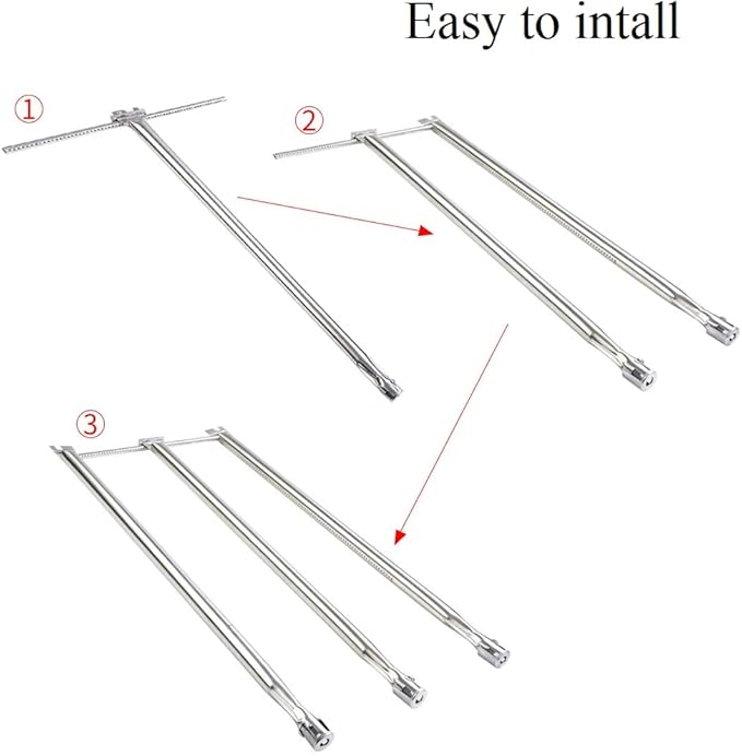 Gassaf 22.5 inch flavorizer bars and 28 1/8 inch Burner Tube Set Replace for Weber Spirit E-310, E-320, Genesis Silver B C, Spirit 700, Weber 900, Parts Kit Replace for Weber 7536 65903 7508