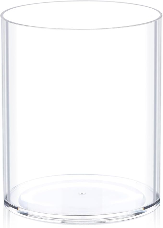 JYPS Acrylic Round Vase, Clear, Modern, 6x6x8 Inches, Perfect for Flowers, Weddings, and Home Decor