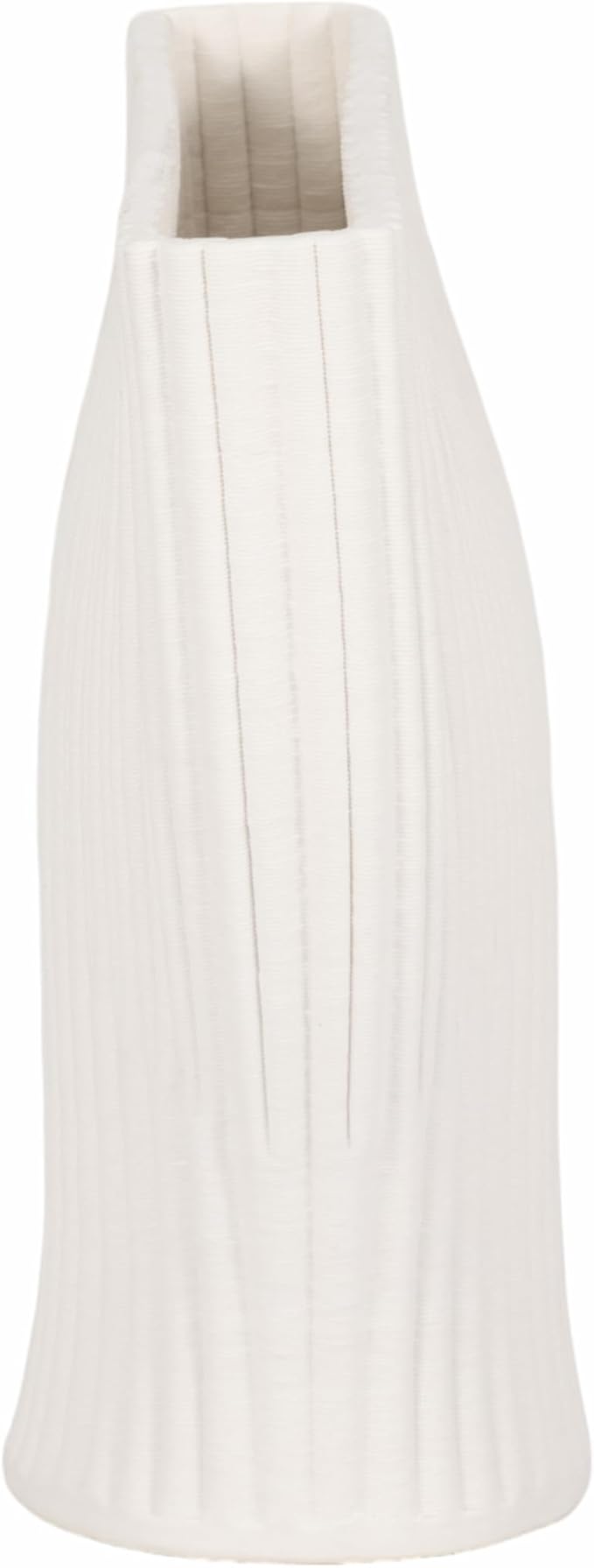Ceramic Vase for Home Decor – Elegant Flower Vase for Living Room, Table Accent, or Bedroom Decor – 3D Printed Accent Piece for Office, Room, or House Styling – 9” Ivory