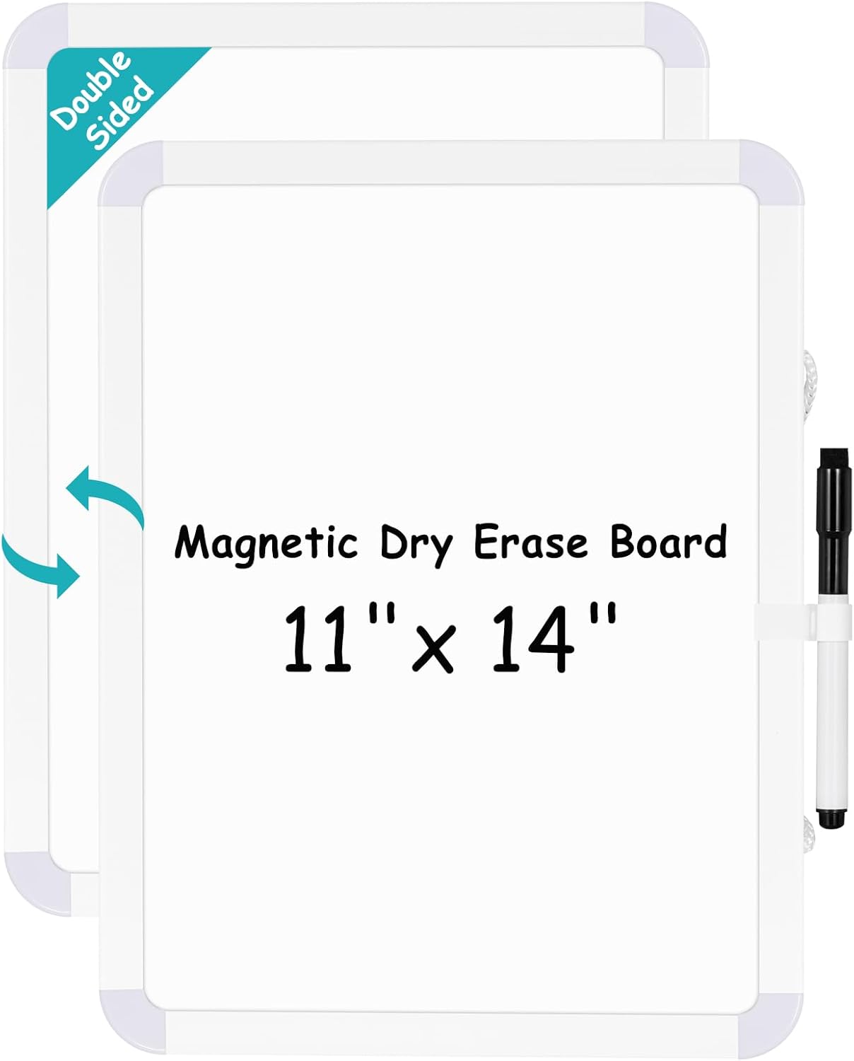 WALGLASS Magnetic Dry Erase Whiteboard - Portable 11" x 14" Mini Board for Home, School & Office