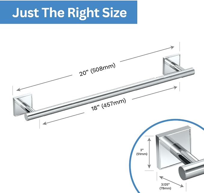 Gatco 5611 Mode Towel Bar, 18 Inch, Chrome