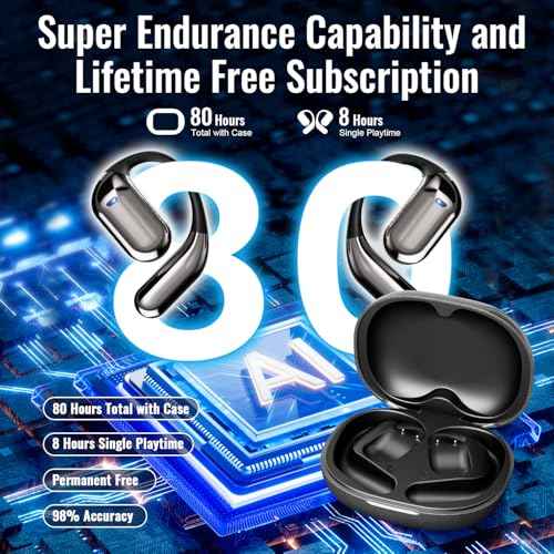 Translation Earbuds AI 144 Language Traductor, Bluetooth 5.4 Headphones Translator, LCD Touch Screen, Earphones Fit iOS and Android Ideal for Travel Business Learning, Free Subscription(Gray)