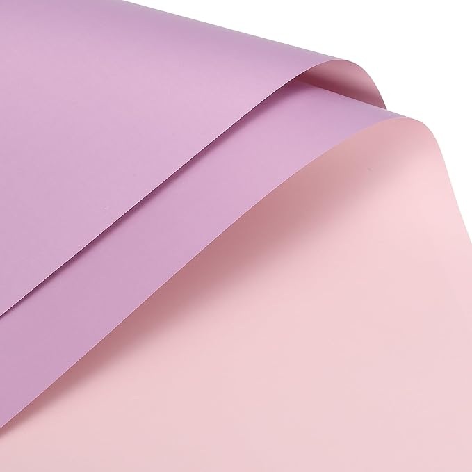 MECCANIXITY 20 Pcs Double Sided Color Flower Wrapping Paper Purple 22.8"x22.8" Waterproof for Florist Bouquet Supplies, DIY Crafts, Gift Box Packaging