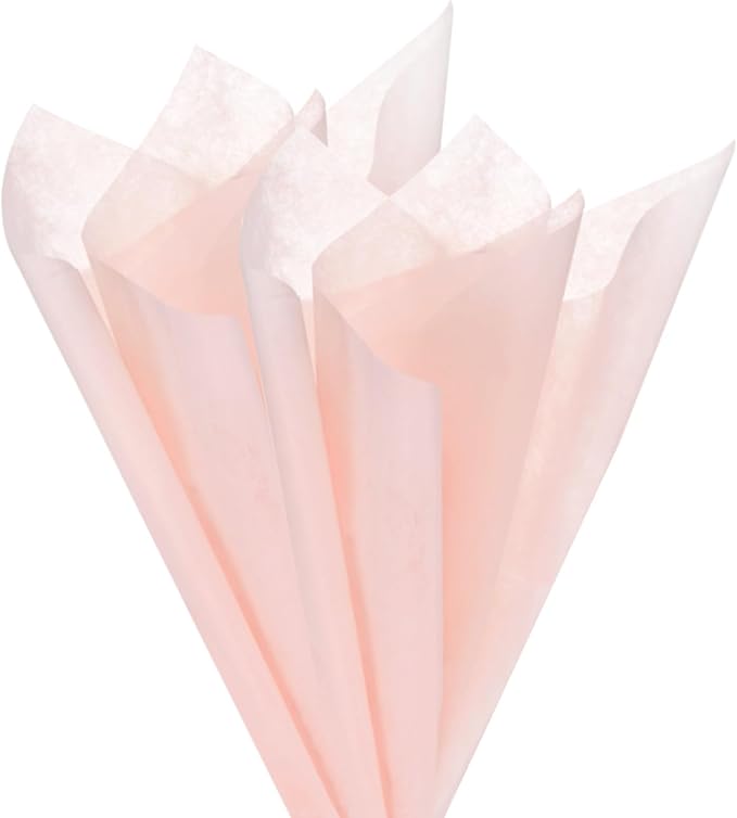 M METERXITY 152-Sheet Korean Cotton Wrapping Flower Paper, 11.8 Inch/ 30cm Waterproof Floral Wrapping Cotton Paper for Bouquets/Gift Packaging [Tender Pink]
