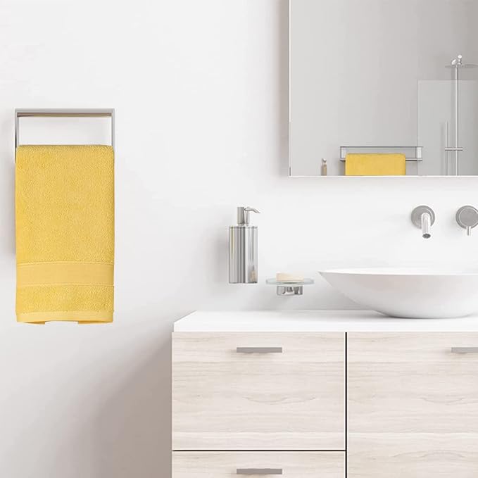 RUIBOLU Hand Towels for Bathroom - Cotton Ultra Soft Highly Absorbent Hand Towel 2 Set, Size 13x 29 Home Bathroom Hand Towels for Bath, Hand, Face, Gym Towel (Yellow)