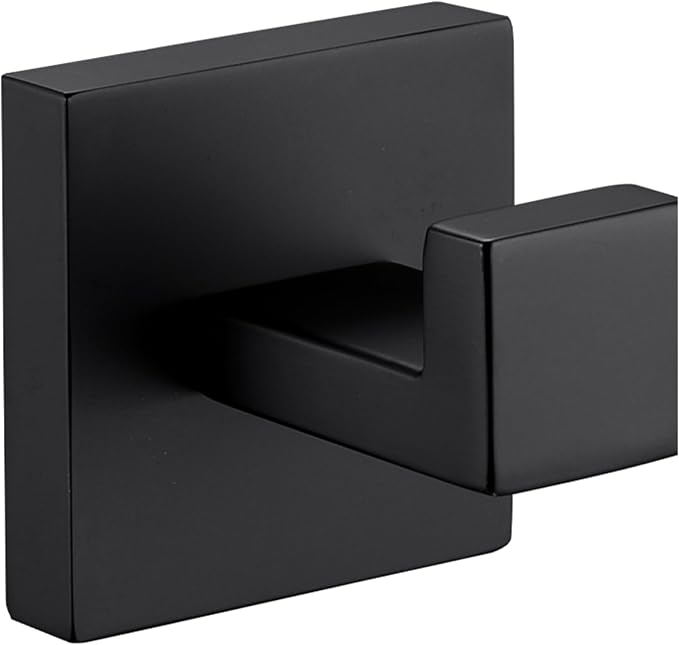 LANC Black Towel Hook for Bathroom Wall Hook, Heavy Duty SUS304 Stainless Steel Kitchen/Bathroom Hook, Matte Black Robe Hook for Hanging Towels,Clothes,Coat,Sponges, A8805MB
