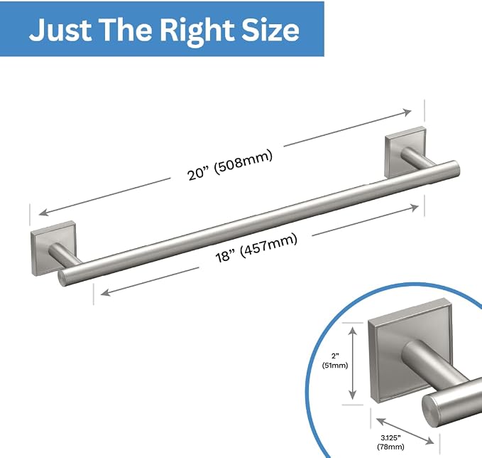 Gatco 5621 Mode Towel Bar, 18 Inch, Satin Nickel