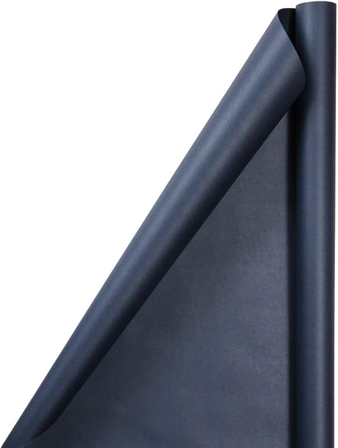 JAM Paper Gift Wrap - Matte Wrapping Paper - 100 Sq Ft Total - Matte Navy Blue - 4 Rolls/Pack