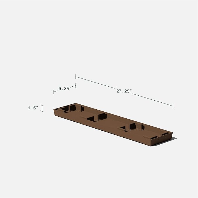 Veradek Midori Long Trough Planter (Espresso, 31 inch - 2 Pack with 2 Saucer Trays)