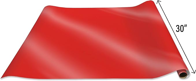 Jillson Roberts Solid Gift Wrap, Red Gloss (8 Rolls 5 feet x 30 inches)