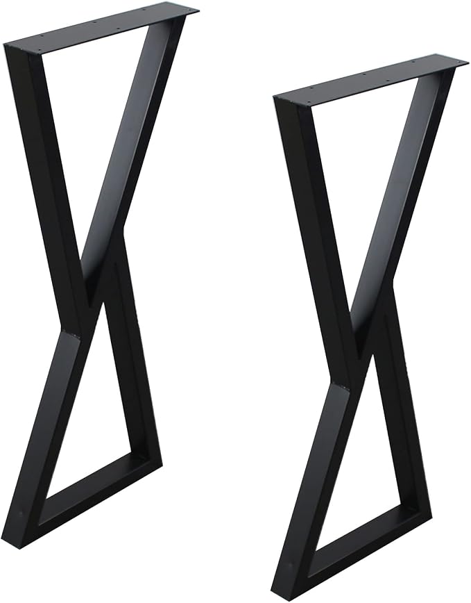 MBQQ Furniture Legs 35" Height 15" Wide Rustic Decory Triangle Shape Table Legs,Heavy Duty Metal Desk Legs,Dining Table Legs,Industrial Modern, DIY Iron Bench Legs