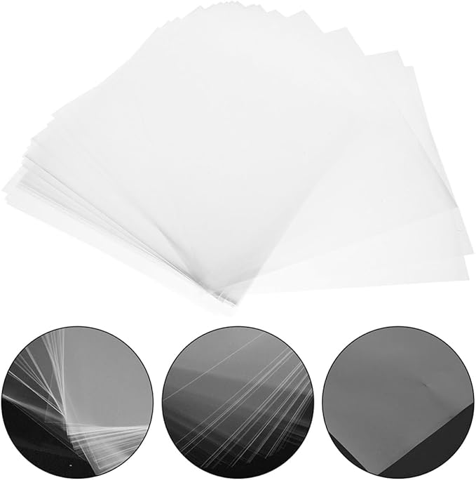 OATIPHO 100pcs Clear Cellophane Wrap Sheets for Flower Bouquets Transparent Wrapping Film Thickness Multipurpose Candy and Wrappers for DIY Crafts and Floral Arrangements