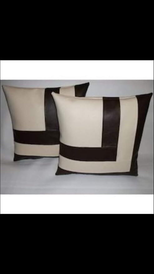 D DOLLY LAMB Lambskin Leather Pillow Cover - Sofa Cushion Case - Decorative Throw Covers for Living Room & Bedroom, 20x20 Inches - Grey Brown Pack of 1