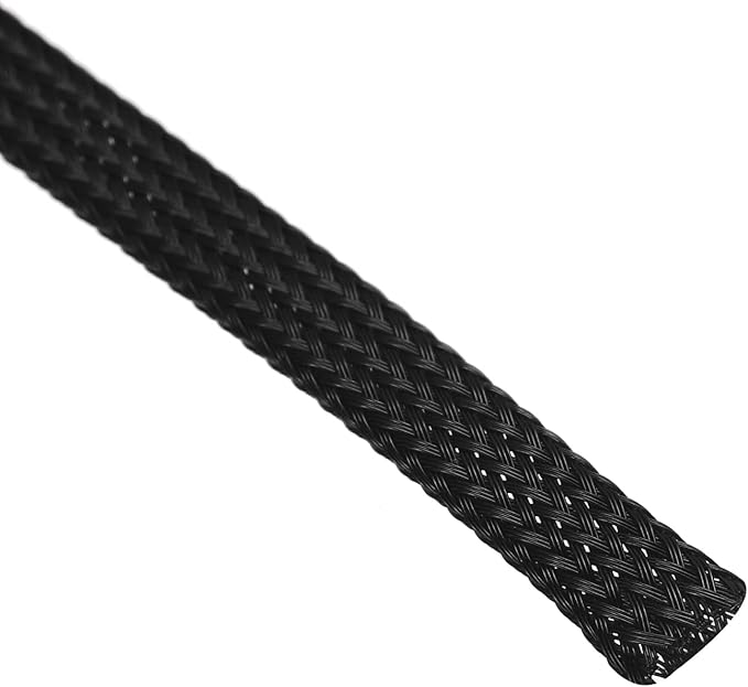 uxcell PET Expandable Sleeving 25ft 1/4" Black Cable Management Sleeve Cord Organizer for Wrap Protect Cable