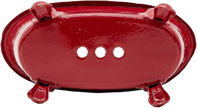 Foreside Home and Garden Red Enamel Bathtub Soap Dish Planter Metal by Foreside Home & Garden