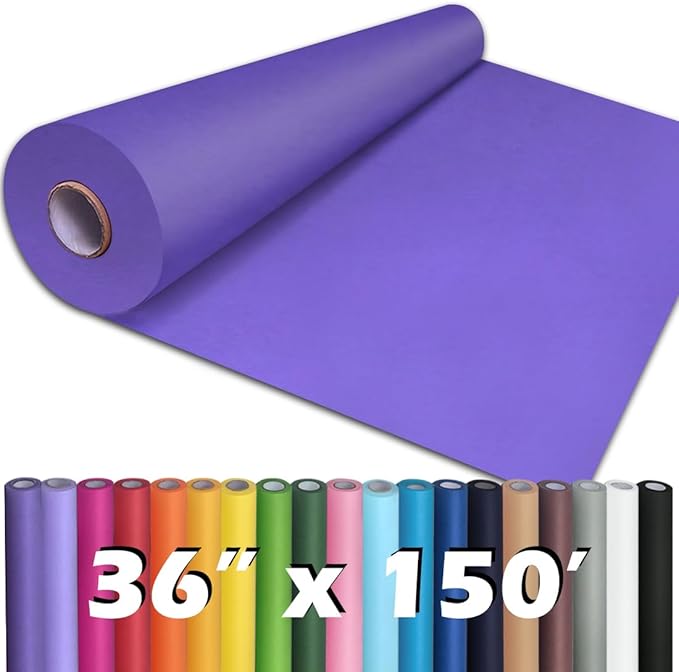 PerkHomy Purple Kraft Paper Roll 36" x 1,800" (150') for Gift Wrapping Bouquet Flower Art Painting Craft Writing Packaging Shipping 80GSM 55LB (Purple, 36" x 150')