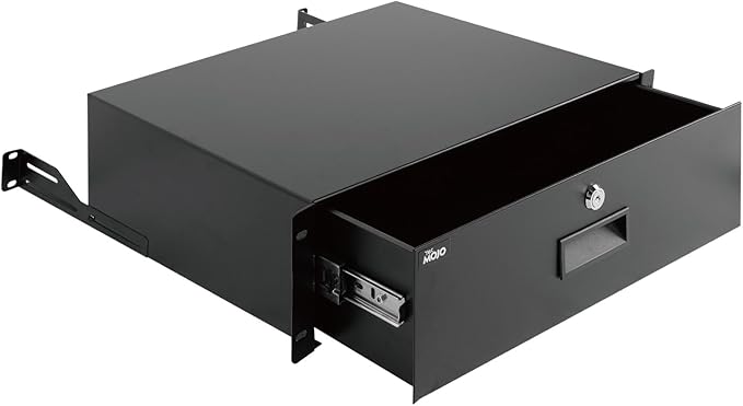 Tecmojo 3U Rack Drawer,Rack Mount Drawer for 19in Network Equipment/Server/AV Rack or Cabinet Enclosure,Sliding and Lockable Server Rack Drawer - Load-Bearing 44lb (20kg),with Cable Management Holes