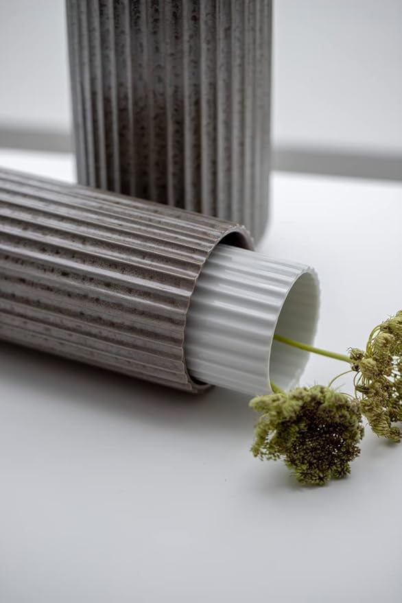 Lyngby Porcelain Vase, White, 9.8" H x 5.9" D, Designed by Karakter Copenhagen, Gift Box Included