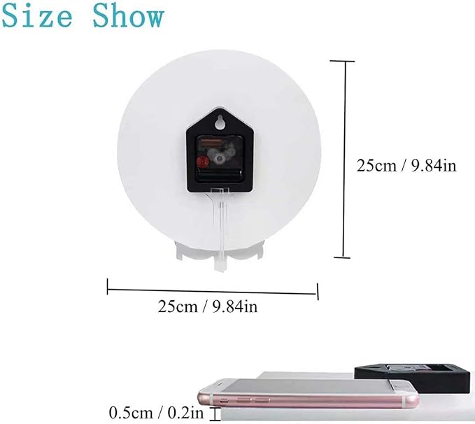 Bald Eagle Patriotic American Flag Wall Clock Battery Operated Silent Round Clock Wall Decor for Home, Office, School 9.8 Inch