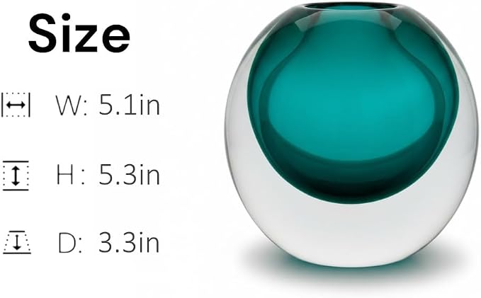 Teal Glass Vase, DIY Empty Reed Diffuser Bottle for Essential Oils, 200mL, Aromatherapy, Modern Home Decor