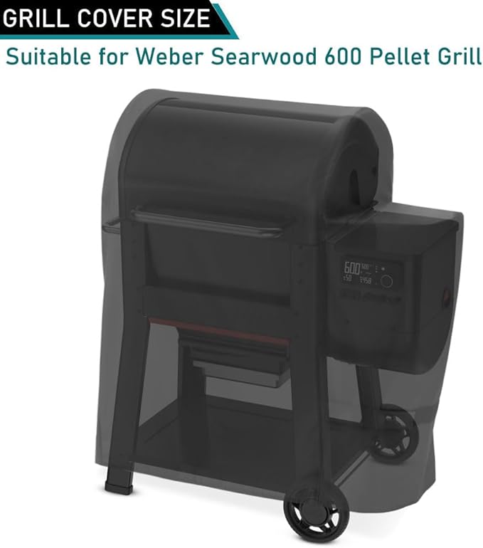 ZJYWSCH Grill Cover for Weber Searwood 600 Pellet Grill Outdoor Waterproof for Weber Grill Covers Searwood 600 3400145 Webber Searwood 600 Cover Heavy Duty