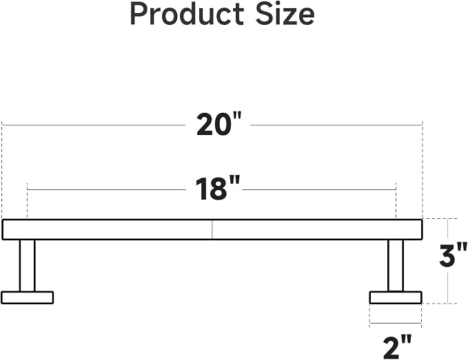 USHOWER Polished Chrome Towel Bar, 18-Inch Towel Racks for Bathroom Wall-Mounted, SUS304 Stainless Steel Towel Rod (Total Length 20-Inch)
