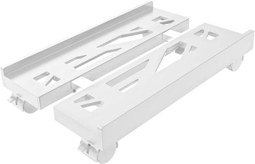 Skiennix Adjustable Mobile CPU Stand - Ventilated Computer Tower Holder with 4 Caster Wheels | Fits Most PC Towers (White)