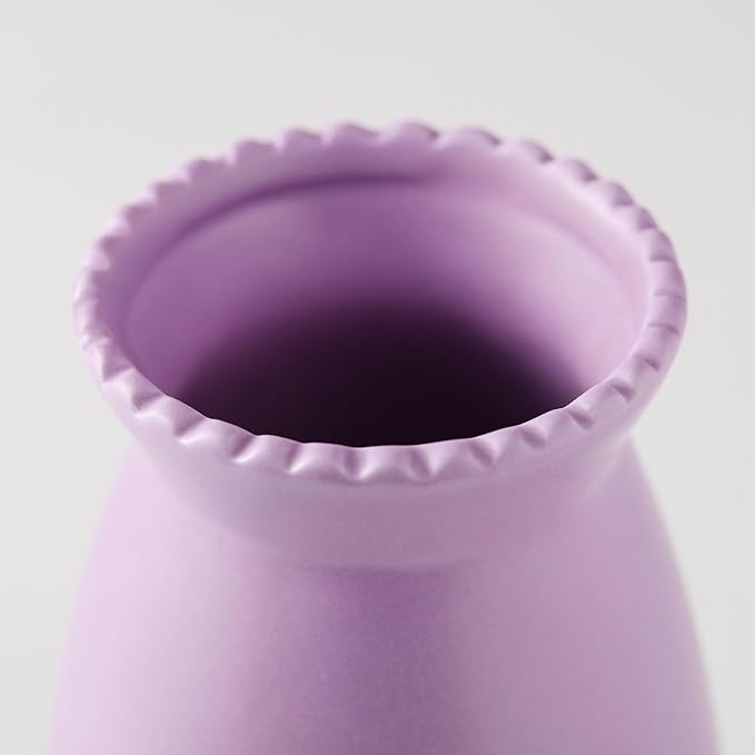 hjn Purpple Flower Vase – Minimalist Ceramic Vase, Decor Vases for Flowers/Centerpieces/Table/Office/Living Room/Bookshelf/Mantel-(Purple)