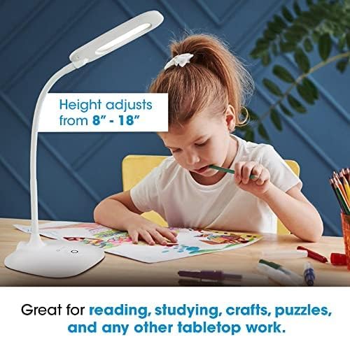 OttLite ClearSun LED Desk Lamp - Energy Efficient Natural Daylight - 3 Brightness Settings & Adjustable Neck