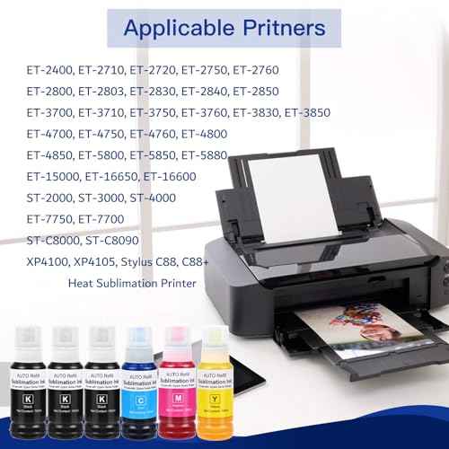 600ml Sublimation Ink for Ecotank ET-15000, Eoctank ET-2800, ET-2750, ET-4850, ET-2720, ET- 2400, Ecotank 2850, ET-3850, ET 2803, ET-2760, ET-2840, ET-3830, XP4100, Sublimation Heat Press Ink