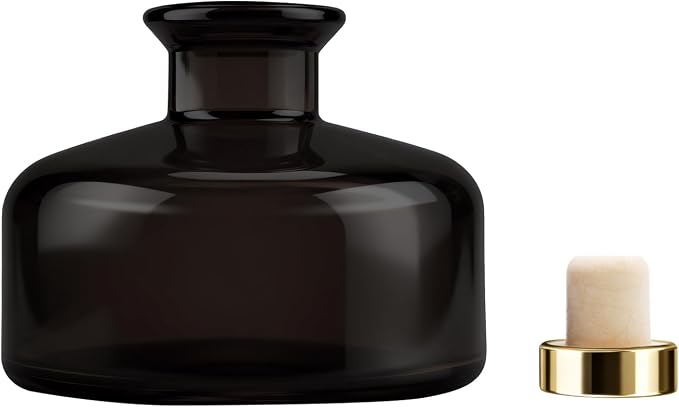 Brown Black Glass Diffuser Bottles Diffuser Jars with Gold Caps Set of 4 – 2.75 inches High, 150ml 5.1 Ounce. Fragrance Accessories Use for DIY Replacement Reed Diffuser Sets.