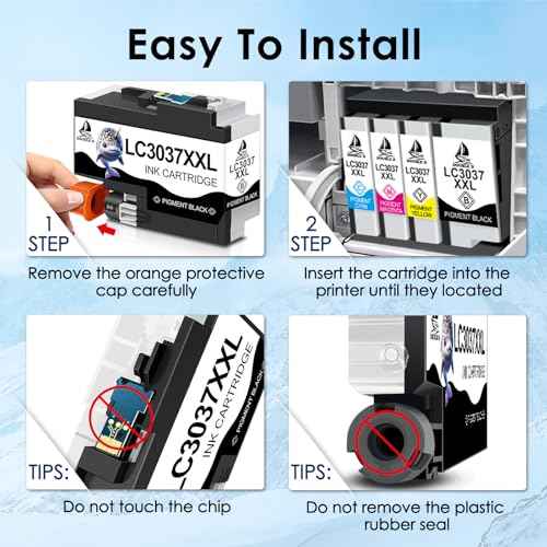 DOUBLE D Compatible LC3037 LC3037XXL Ink Cartridges for Brother LC3037 LC3037XXL LC3039, High Yield for MFC-J6945DW MFC-J5845DW XL MFC-J5945DW MFC-J6545DW XL (Black, Cyan, Yellow, Magenta, 4 Pack)