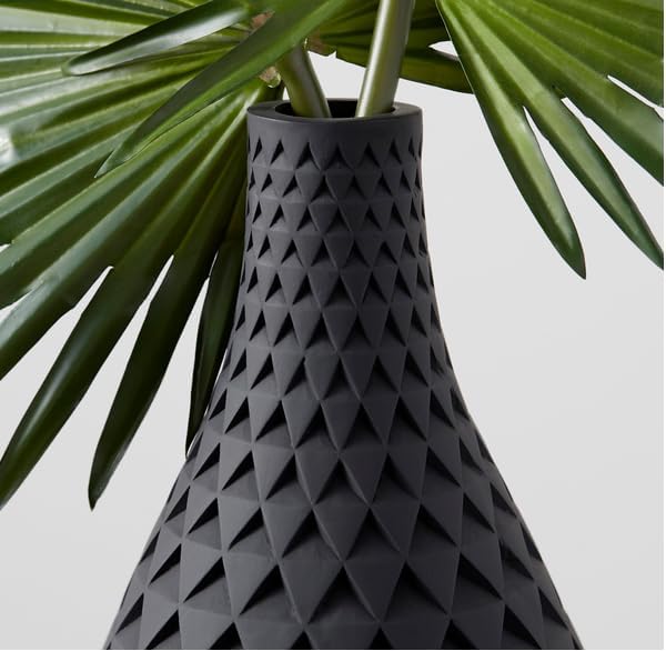 Z Gallerie Cairo Floor Vase - Geometric Faceted Tall Vessel (Plant Not Included) - Black