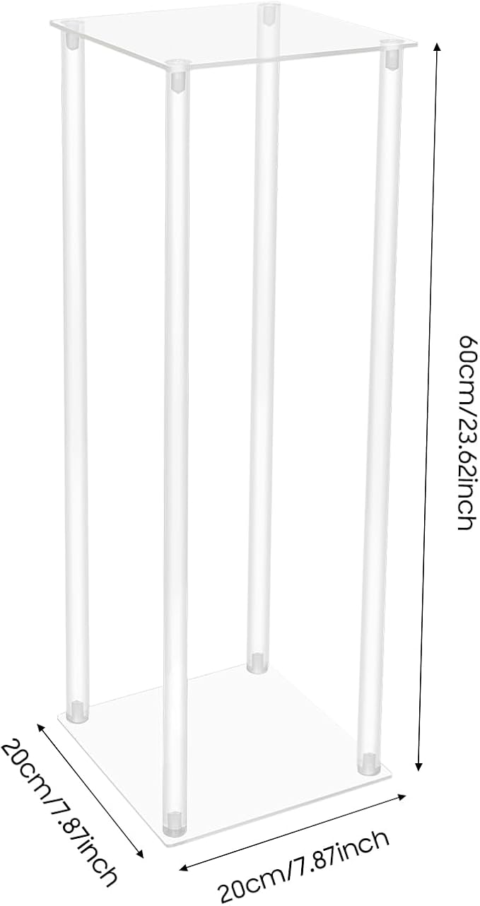10PCS Flower Display Stand,Acrylic Wedding Centerpieces Vase Column Flower Holder,23.62inch High Freestanding Floral Display Rack for Party,Birthday&Event Decor