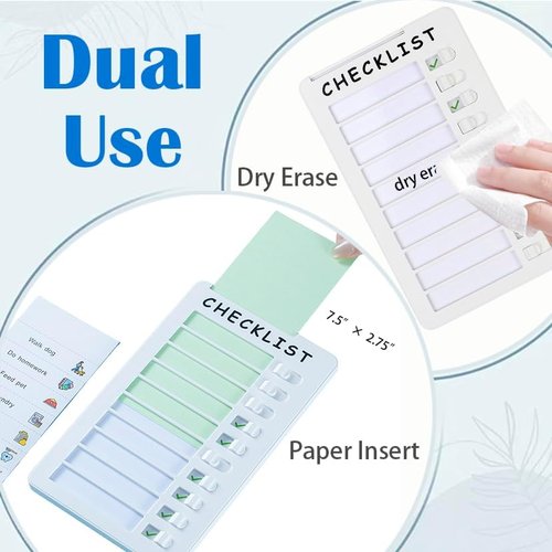 Dry Erase Chore Chart - Standable Whiteboard Checklist for Kids' Routines with Pen