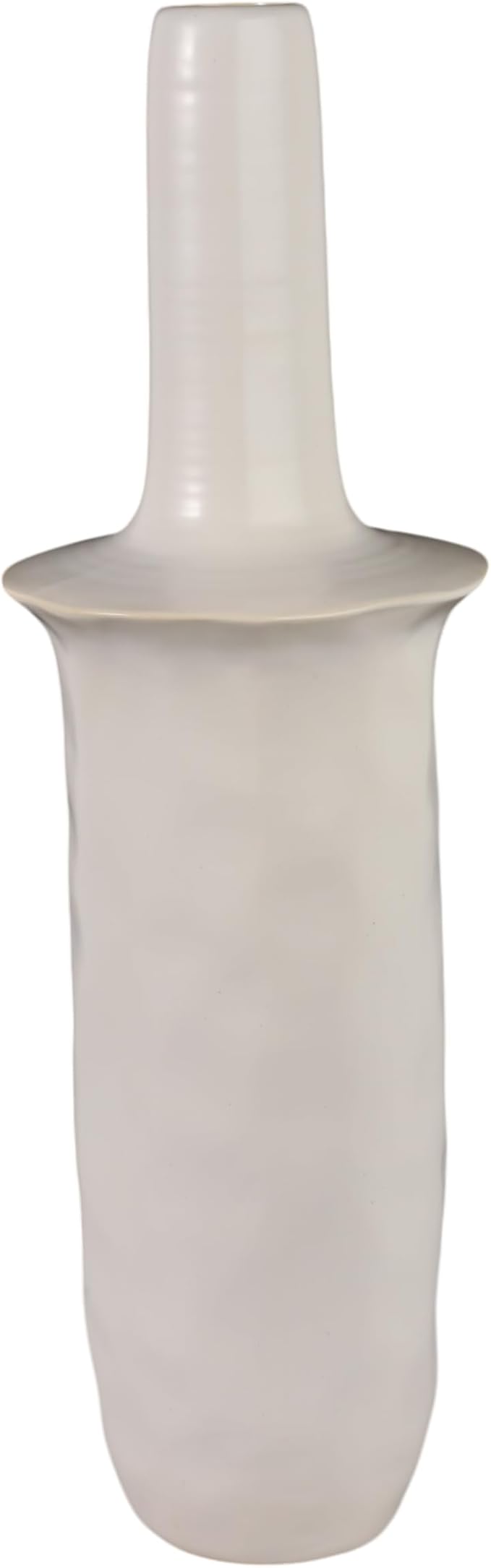 Ceramic Flower Vase for Living Room Decor – Elegant Tall Home and Office Vase with Unique Flared Top Perfect for Fresh Florals – A Modern Centerpiece for House, Bedroom, and Tabletop – 25" Ivory