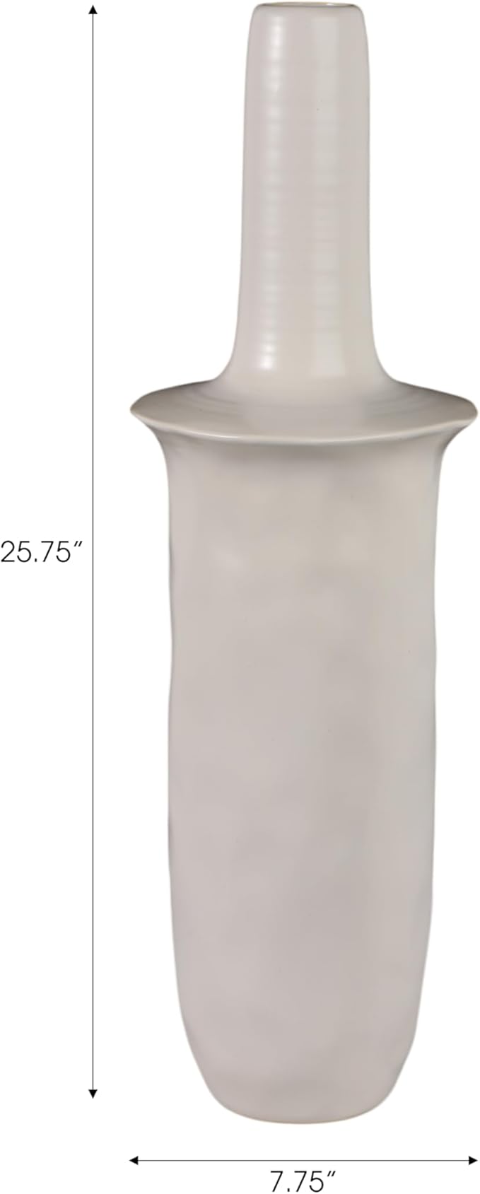 Ceramic Flower Vase for Living Room Decor – Elegant Tall Home and Office Vase with Unique Flared Top Perfect for Fresh Florals – A Modern Centerpiece for House, Bedroom, and Tabletop – 25" Ivory