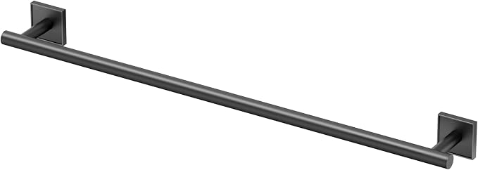 Gatco 5610MX Mode Wall Mounted Towel Bar, 24-Inch Matte Black Bathroom Towel Holder, Modern Bath Towel Rack for Hand Towels, Bath Towels & Guest Bathroom Organization, Contemporary Bathroom Hardware