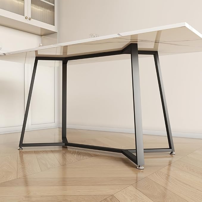 Table Base 28 Inch, Metal Dining Table Legs with Suction Cups, Modern Desk Legs for Glass,Marble,Wood Top,Heavy Duty Furniture Legs for Living Room,Kitchen,Coffee Table,DIY Desk (28H*43W)