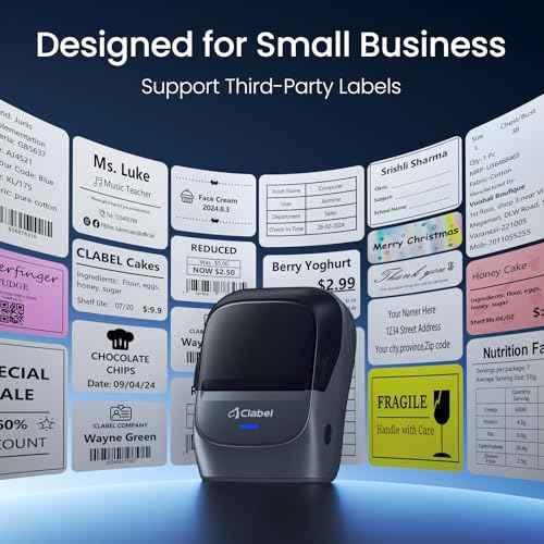 CLABEL Label Maker Machine with Tape: 221B Inkless Label Printer 2 Inch Portable Bluetooth Handheld Sticker Barcode Thermal Printer Compatible with Phone & PC for Small Business Retail School Office