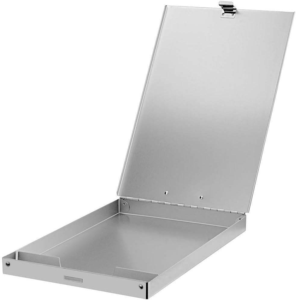 ZCZN Recycled Aluminum Clipboard - Durable Storage Box for School, Office, or Medical Use | 9.25 x 13.78 Inches, Silver