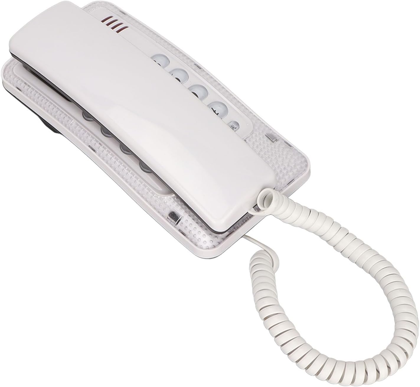 Wall Mounted Corded Phone - Portable Design with Redial, Flash, Mute | Durable ABS Material (White)