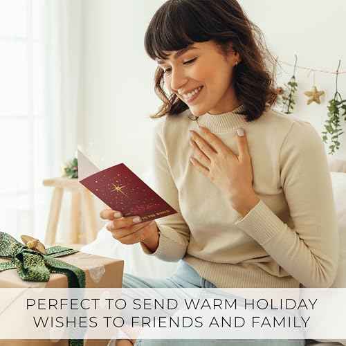 ZICOTO Beautiful Christmas Cards Set of 20 with Religious Designs - Incl. Bulk Envelopes, Matching Stickers And Storage Box - Perfect to Send Warm Holiday Wishes to Friends and Family