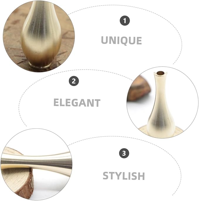 TOYANDONA 2pcs Mini Brass Vases Small Decorative Flower Containers for Table Wedding Living Office Modern Chic Design Easy to Clean Stylish Home Decor