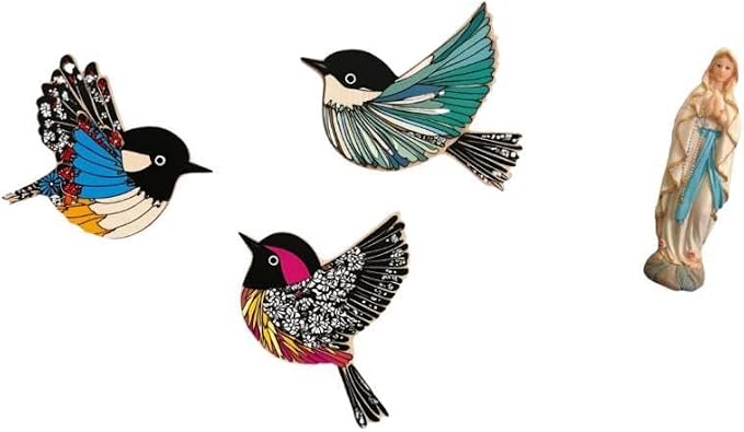 Fenteer Bird Wall Hanging Wooden Bird Wall Art Wood Flying Birds Wall Decor Wooden Sign Wall Hanging Decor Livingroom Bedroom Crafted from Wood and Resin Suit