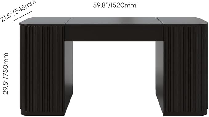 homary 59.8" Modern Standing Desk, Home Office Desk Engineered Wood Office Desk with Lift-Top & Ample Storage for Office, Study, Black