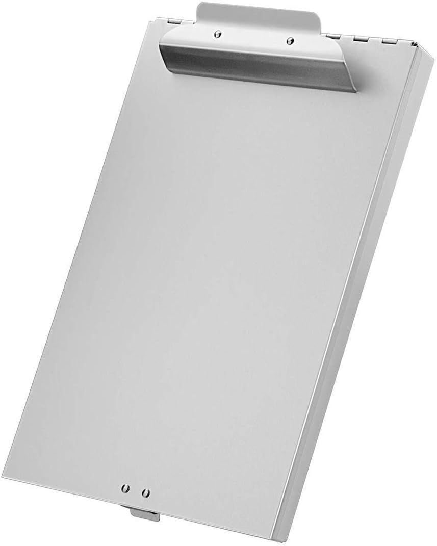 ZCZN Recycled Aluminum Clipboard - Durable Storage Box for School, Office, or Medical Use | 9.25 x 13.78 Inches, Silver