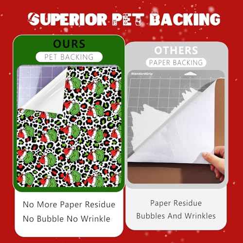Christmas Permanent Adhesive Vinyl-12 Sheets 12'' x 10'' Leopard Pattern Self Adhesive Vinyl Water Proofing Permanent Vinyl for Mugs